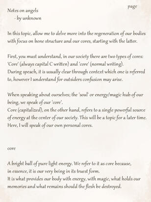 Bone structure, core, markings p1